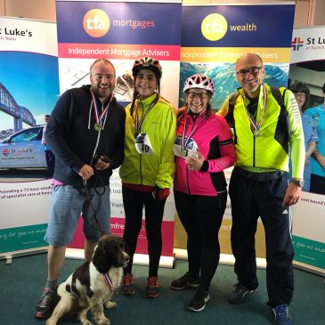 50k charity ride with Barney the dog ..